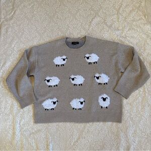 Calligraphie sheep crewneck knit sweater